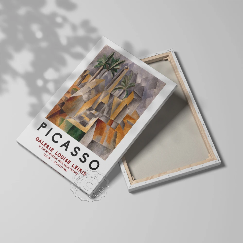 Pablo Picasso Exhibition Poster Brick Factory At Tortosa Prints Art Primitive Cubism Wall Scenery Palm Painting | Дом и сад