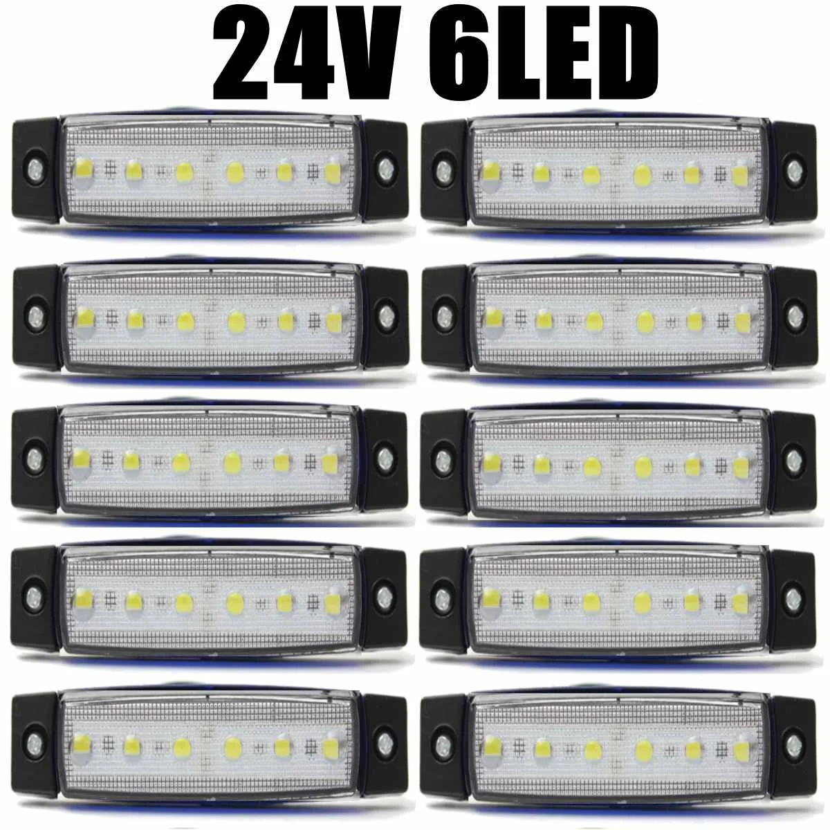 10pcs 24V white 30X DC светодиодный 12 в 6 SMD 10 белый+ 10 желтый+ 10 красный светодиодный автомобильный Автобус Грузовик боковой габаритный индикатор низкий прицеп светильник задний боковой фонарь - Цвет: 10pcs 24V white