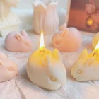Форма для свечей сделай сам, симпатичный Пасхальный 3D кролик, УФ-полимерные формы, силиконовая форма для мусса, шоколада, десерта, свечи, принадлежности для изготовления