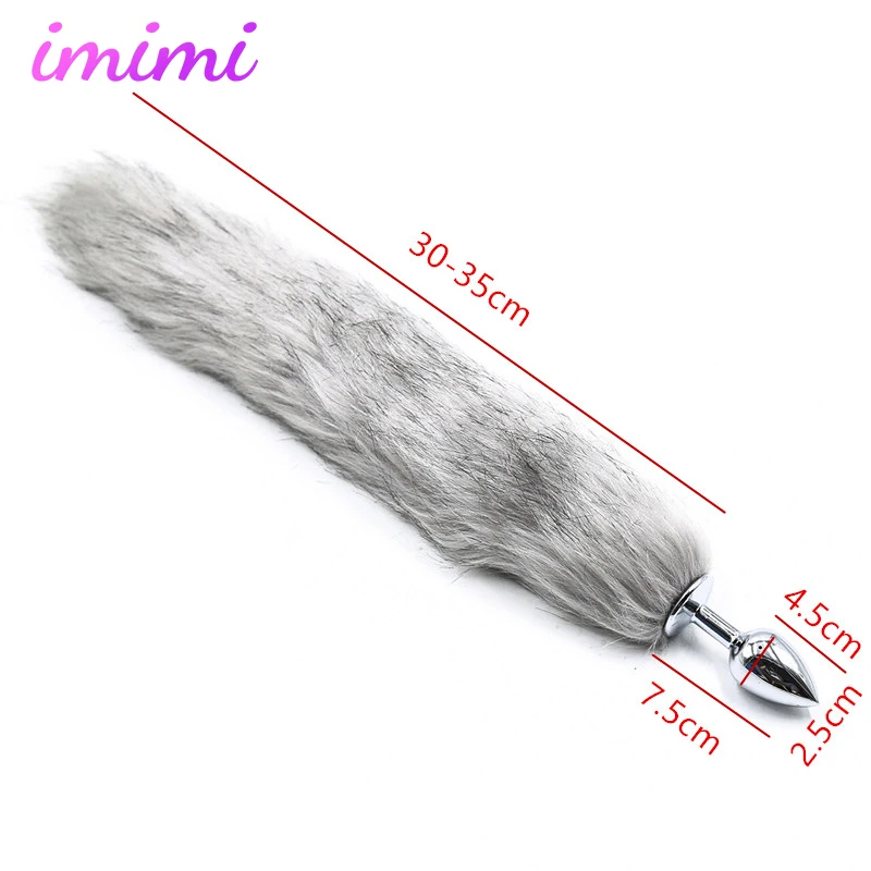 Анальная пробка с заячьим хвостом секс игрушки для взрослых перьевые бусины