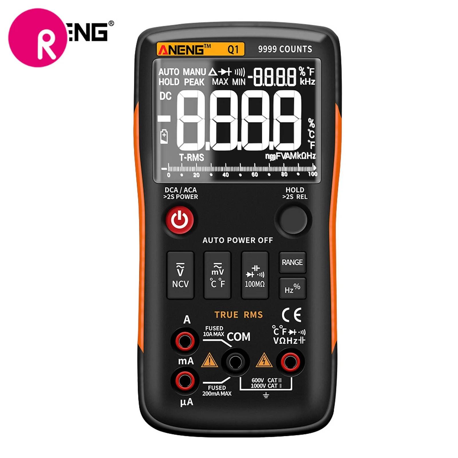 

ANENG Q1 Digital Multimeter 9999 Analog Tester True RMS Professional Multimeter DIY Transistor Capacitor NCV Testers