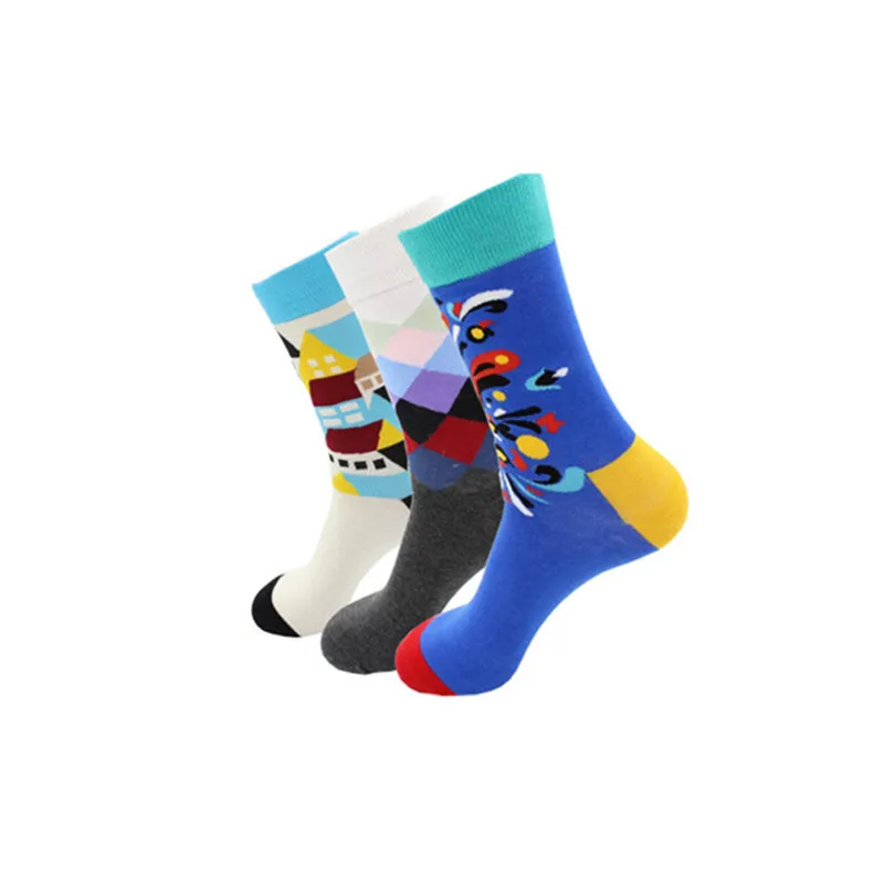 Горячая распродажа! Счастливые мужские носки удобные дышащие красочные