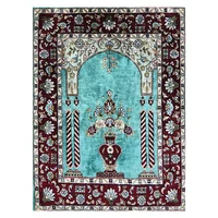 Small Rug  Vase Design Hand Knotted Silk  Carpet Wall Tapestry Home Decor 1.5'x2'