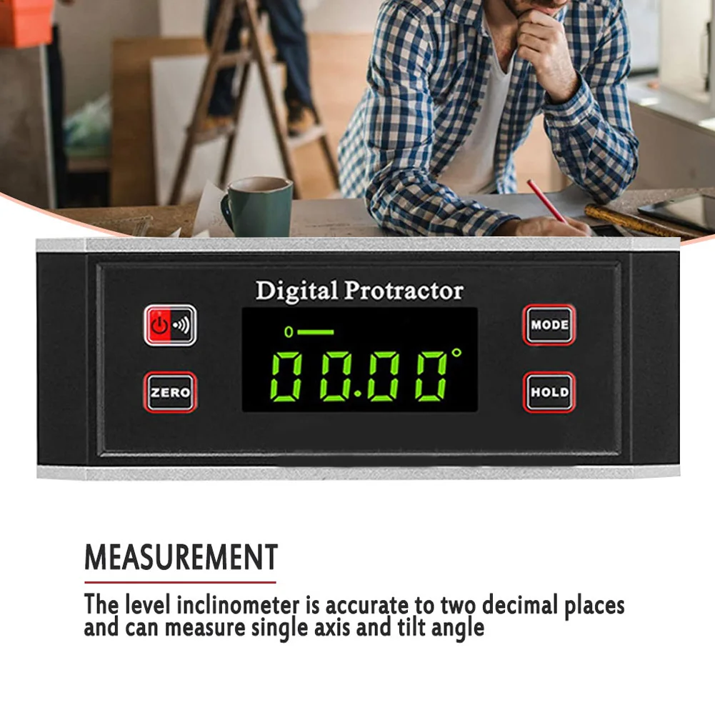 

Digital Level Box Protractor LCD Display Angle Finder IP54 Protractor Inclinometer Waterproof Bevel Gauge Measuring Tool