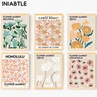 Цветочный рынок настенное искусство растительный плакат печать ботанический абстрактный холст картина Скандинавское современное изображение для гостиной домашний декор