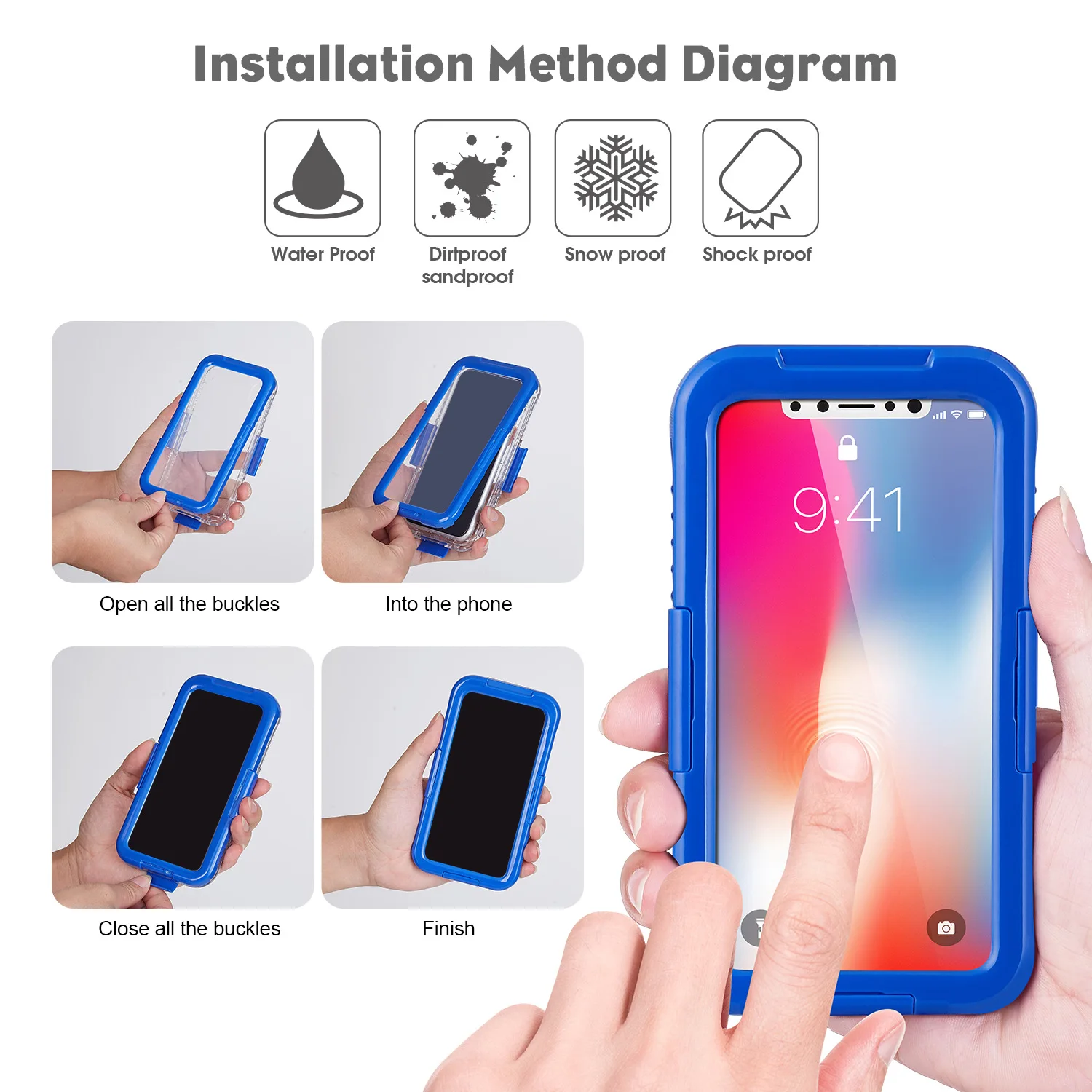 redmi note 10t 5g redmi k40 pro plus gaming 8t note 9 pro max waterproof phone case underwater diving snowproof protective cover free global shipping