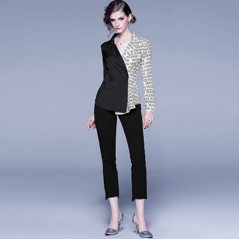 2020 Новая модная блузка с длинным рукавом и принтом женские топы повседневная