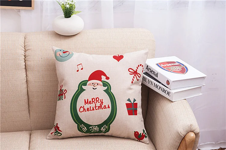 

Christmas Series Festival Pillow Covers Pillowcases Cotton Linen Bedroom Sofa Cushion Cover Home Decoration