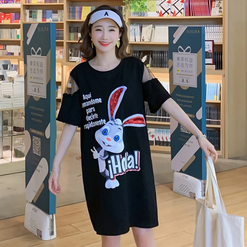 Женская летняя юбка с коротким рукавом Новинка 2021 просторная приталенная