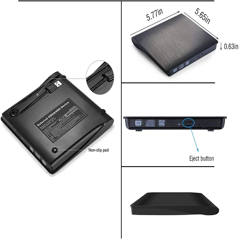 USB 3,0 внешний DVD привод записывающее устройство Портативный DVD Оптический привод плеер для hp Dell LG Asus acer lenovo Windows 10 8