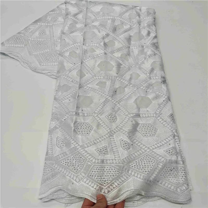 

2021 Latest French 100% Cotton Embroidered Swiss Voile Lace In Switzerland African Nigerian Swiss Lace Fabric 5Yards/Lot