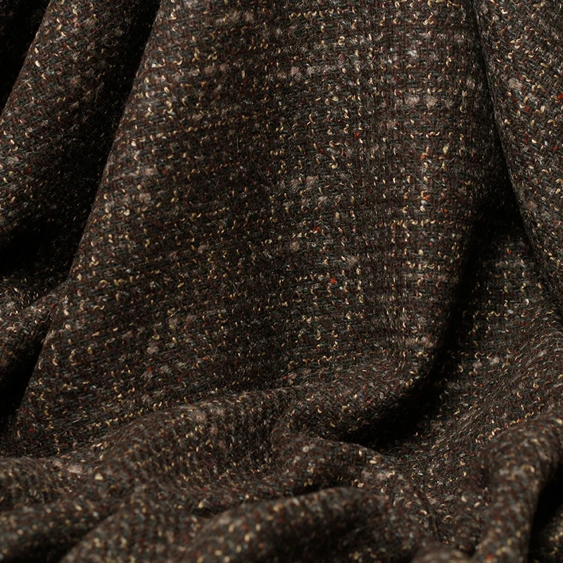 Твидовые ткани из 100% шерсти красного цвета с малиновым кофе материалы для одежды