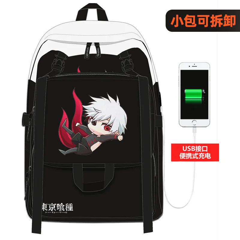 

Рюкзак Kaneki Ken, Токийский Гуль, с USB-портом, для школьников, для подростков