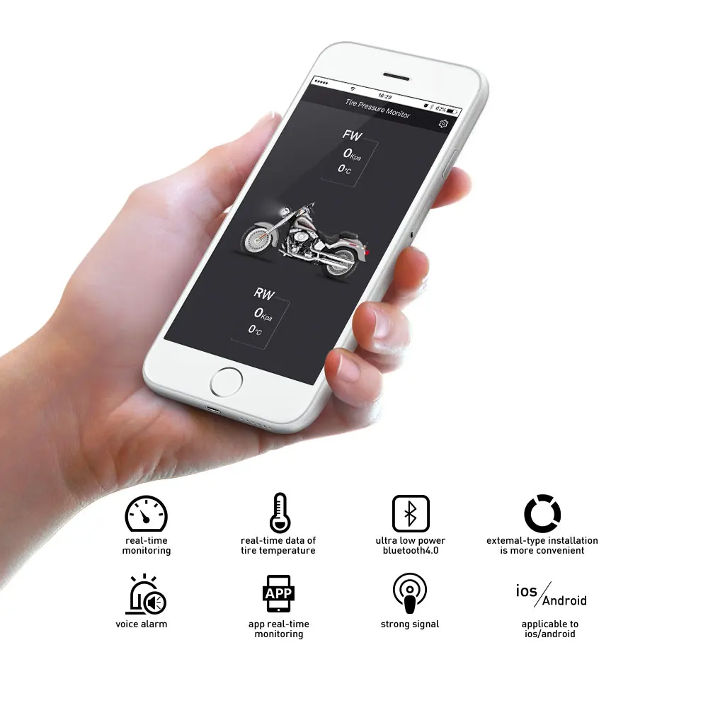 HEROBIKER мотоцикл Bluetooth система мониторинга давления в шинах TPMS мобильный телефон