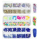 22 стиля разных цветов неоновые стразы с плоской задней стороной 12 ячеек кристаллы, драгоценные камни, бриллианты, жемчуг, бусины AB 3D DIY Nail Flat-стразы SS3-12