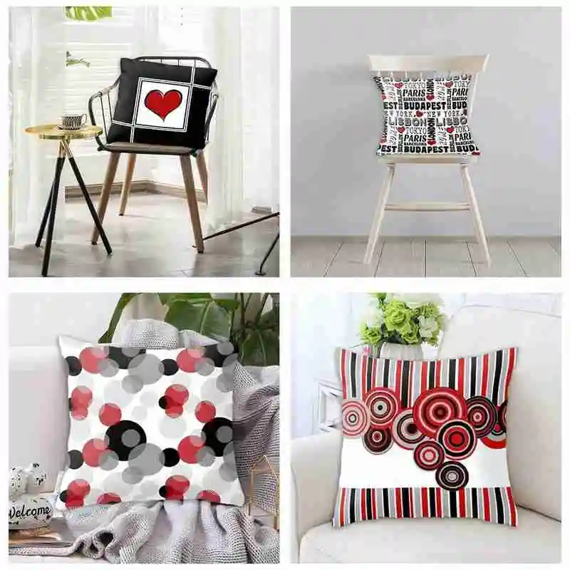 

Nordic Style Square Abstract Soft Short Pillowcase Decor Room Cover 45*45cm Home Decoration Cushion Sofa Sofa Pillows Throw Z7B6