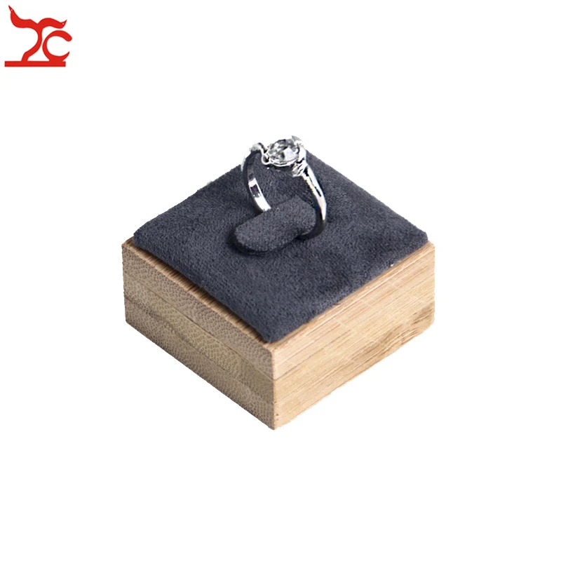 Натуральный бамбук кольцо ювелирные изделия Дисплей стенд модные бриллиантовые