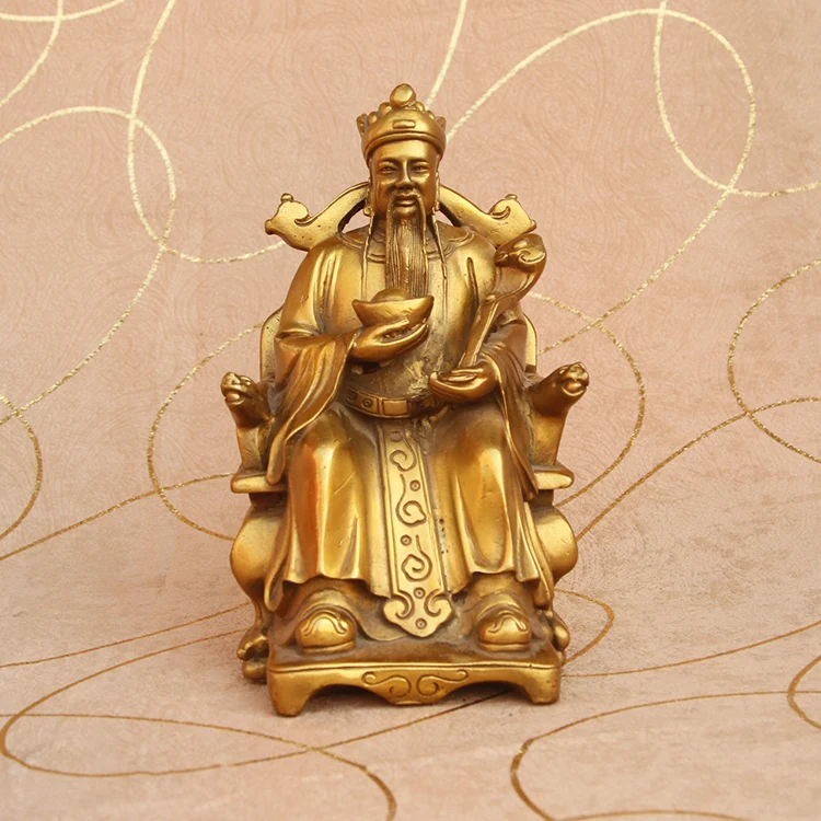 

Pure copper God of wealth Buddha ornament bronze Feng Shui ornament relocation opening gift