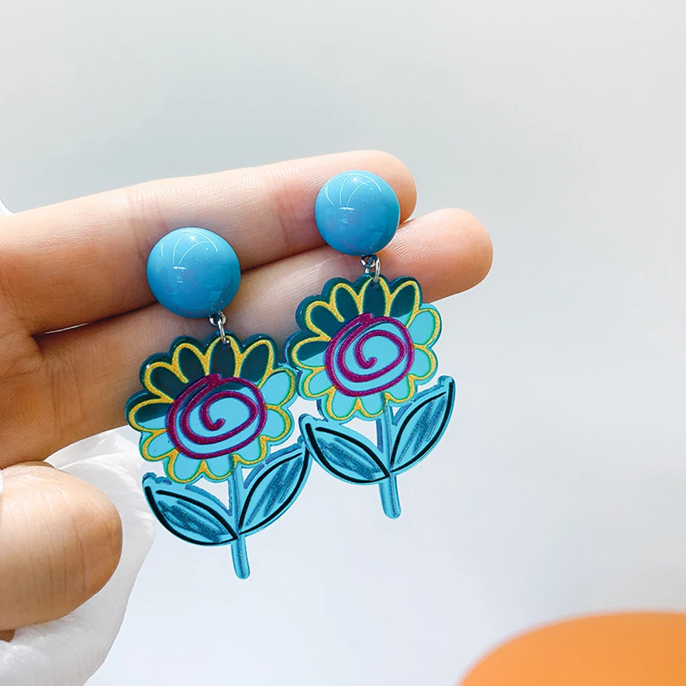 

Han Edition Stud Earrings Lovely Romantic Flower Shape Earrings Fashion And Personality Female Cute Act The Role Ofing Is Tasted