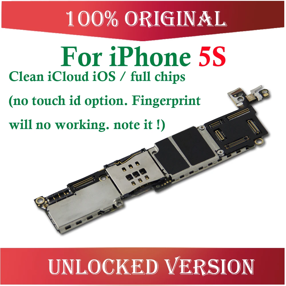 16 Гб/32 ГБ/64 ГБ для iphone 5s материнская плата без Touch ID, оригинальная разблокированная материнская плата для iphone 5s с чипами