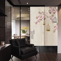 chinese ink fengshui door curtain flower and bird painting decorative kitchen bedroom entrance half partition hanging curtains