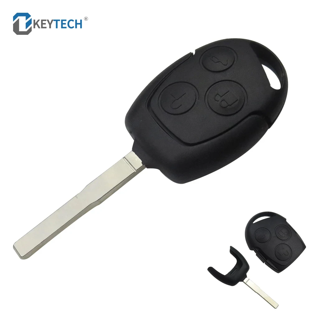 

Okeytech 3 Buttons Remote Car Key Shell For Ford Mondeo Festiva Fusion Suit Fiesta KA Uncut Blank Blade Key Shell No Logo