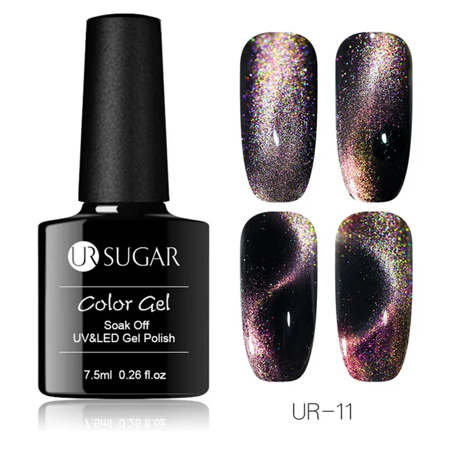 9D Cat Eye UV Gel 11 Ur Sugar 9D Хамелеон для использования с магнитом Гель-лак для ногтей широкий эффект кошачий глаз УФ-гель лак лазер дизайн ногтей гель замочить от УФ светодиодный Гель-лак - Цвет: 9D Cat Eye UV Gel 11