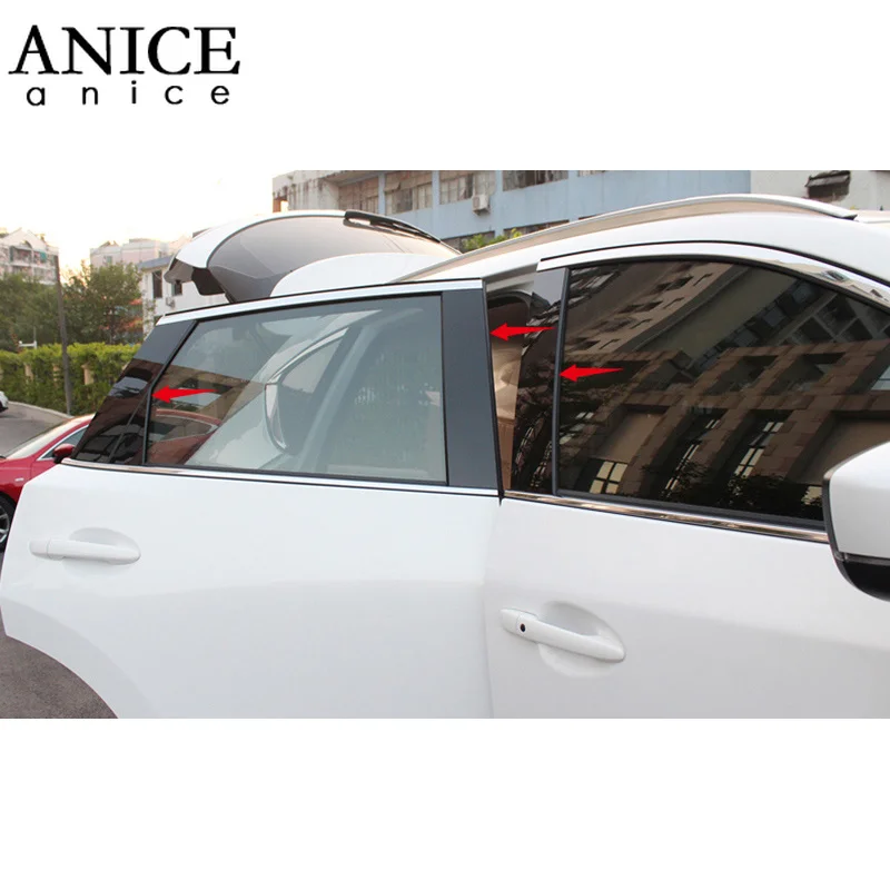 10 шт. блестящие черные зеркальные эффекты окошко центральный столб обшивка