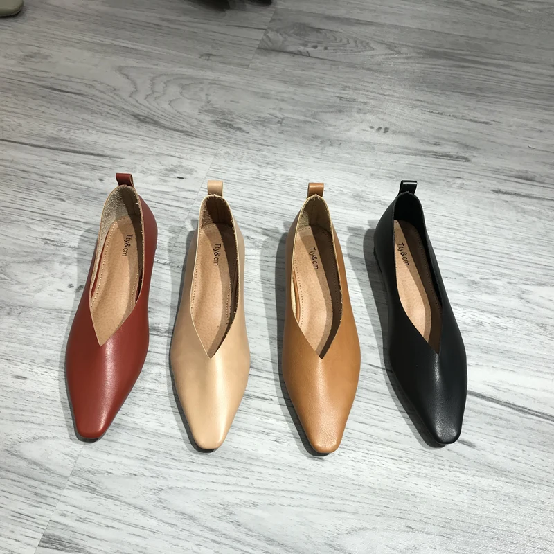 2023 New Spring Flat Shoes Leisure Women Flats Female Soft Sole Ladies Footwear Comfortable Casual Lady Square Toe Shoes Girl