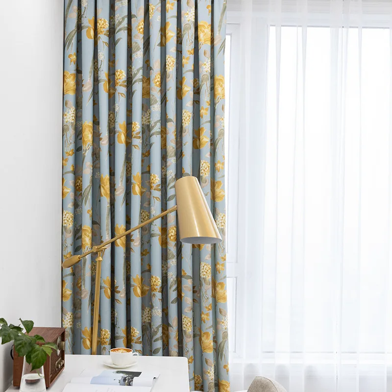 Factory Direct Selling Double-sided Opacity White Silk Shading Printed Cloth Thickened Full Curtain Fabric | Дом и сад