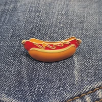 enamel pin cute hot dog brooch clothes backpack lapel pin clothes metal %e2%80%8bbadge jewelry gift for kidsfriends