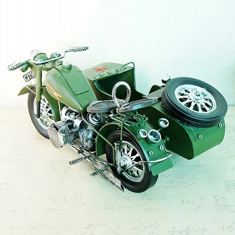 

Modelo de motocicleta de figuritas antiguas, accesorios de fotografía de Artesanía de Metal, decoración del hogar, regalos de fi