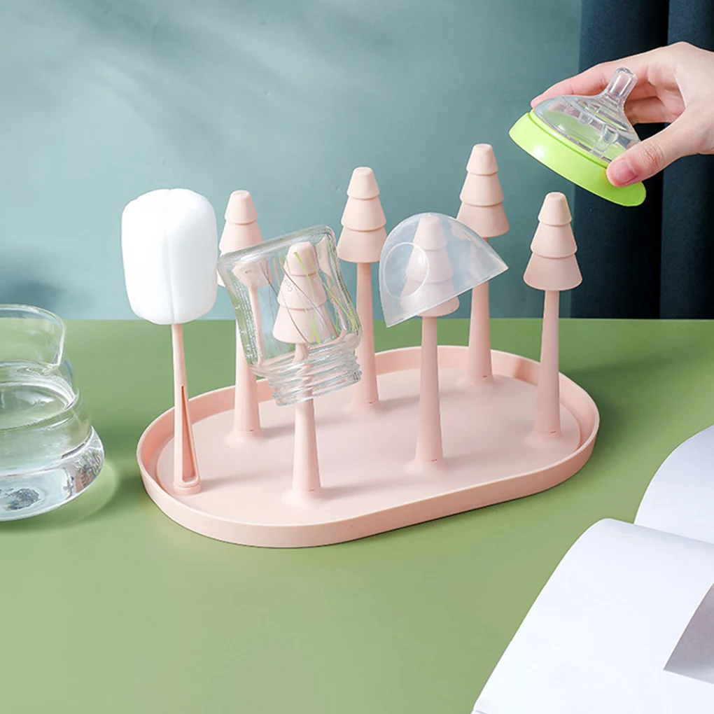 

Bottle Drying Rack Portable Baby Bottle Drain Drying Racks Blue Pink Baby Bottle Cleaning Dryer Drainer Storage Drying Rack
