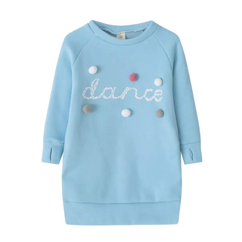 Теплое платье для маленьких девочек осенне-зимние мини-платья-свитера с длинными