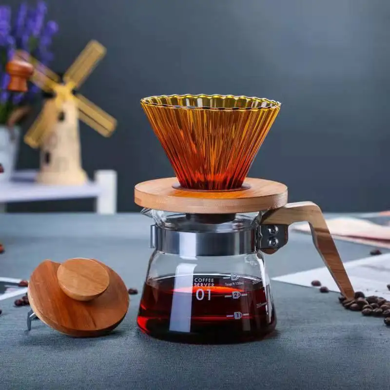 Золотой Кофейник стеклянный v60 фильтр для холодного заваривания, капельница, бариста, инструменты многоразового использования, чайник для кофе, капельный кухонный набор, портафильтр для эспрессо - Цвет: Золотой