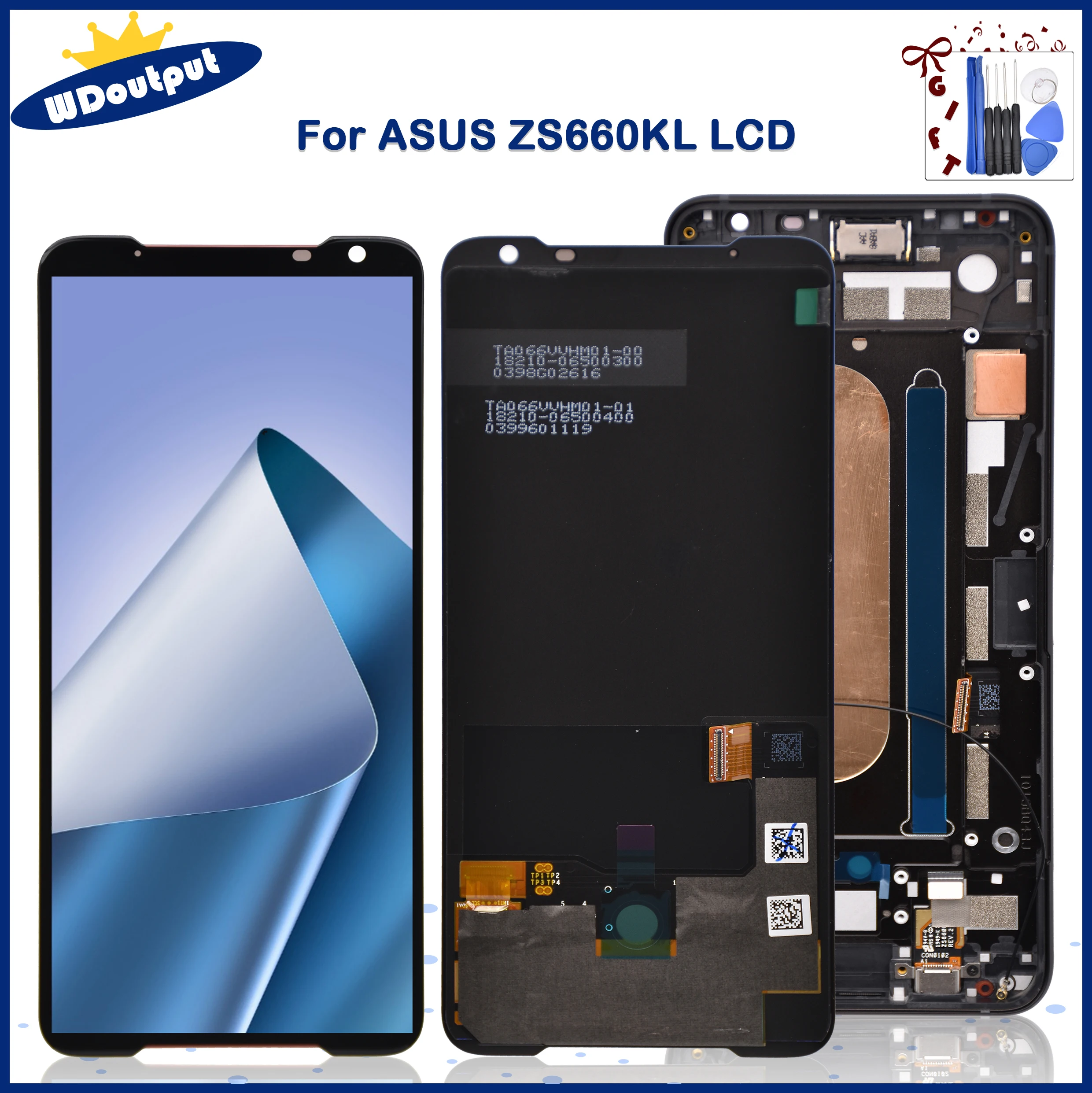 original new for asus rog phone 2 phone2 zs660kl amoled lcd display screentouch panel digitizer assembly repairs with frame free global shipping