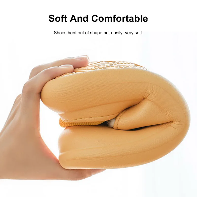 

Winter/Autumn Slippers Lovers Cozy Outdoor Warm Plush Indoor Women Men Kitchen Shoes Anti-Slip Soft EVA Waterproof Home Slides