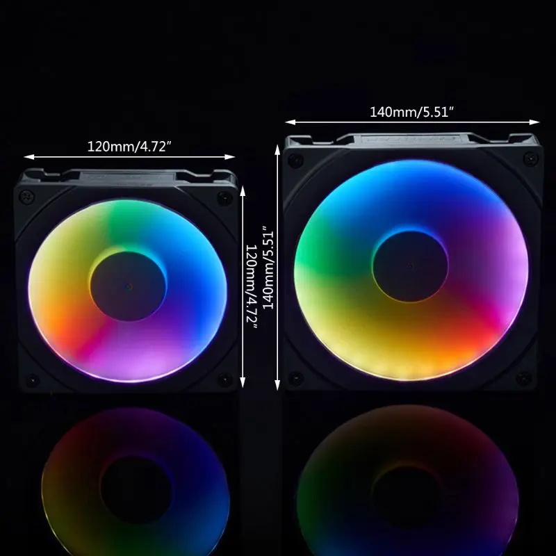 Светодиодный вентилятор с радужной диафрагмой 120 мм/140 мм RGB цвет диафрагма Halos для