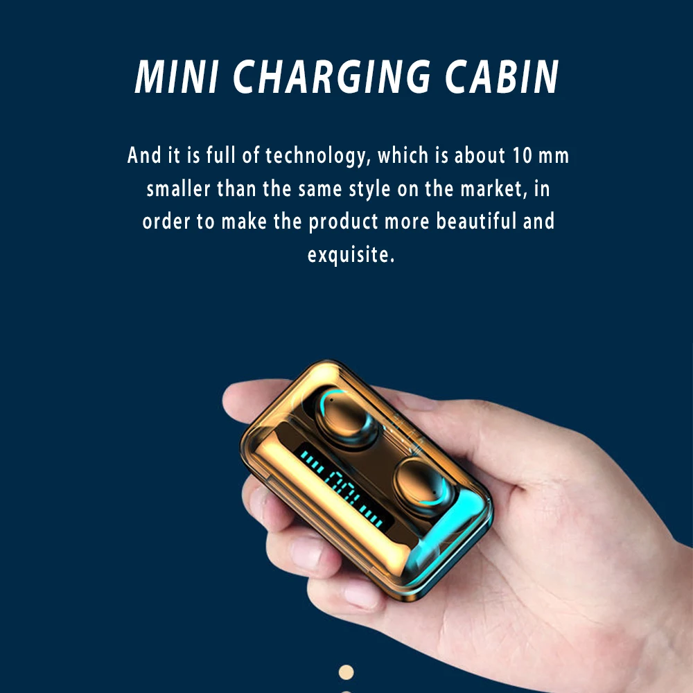 TWS Bluetooth 5 0 наушники умный цифровой дисплей миниатюрная Hi-Fi гарнитура