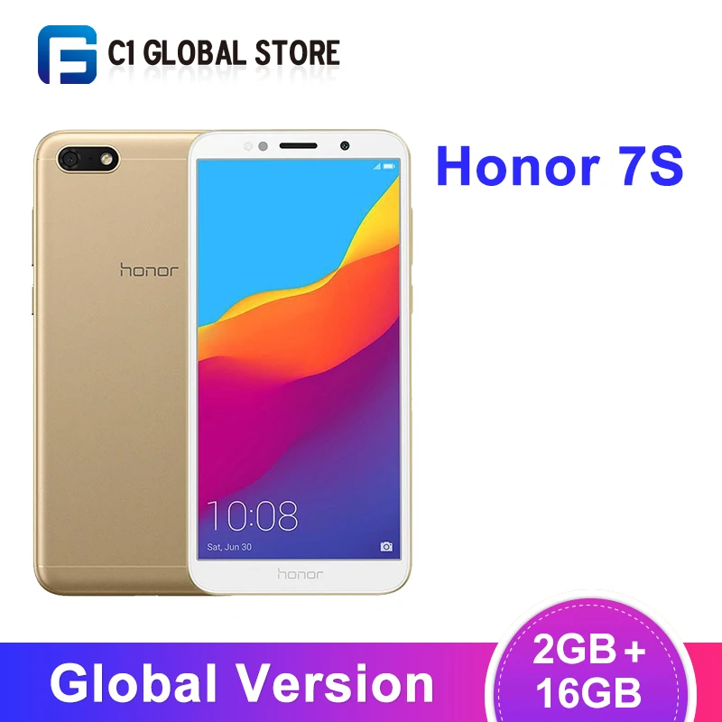 Оригинальная глобальная версия Honor 7S 2GB 16GB смартфон MT6739 четырехъядерный 13MP камера