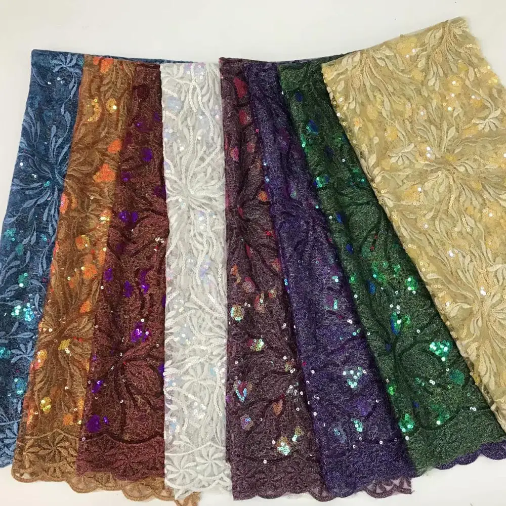 Красивый мэй красный цвет клееная ткань с блестящим кружевом и блестками для