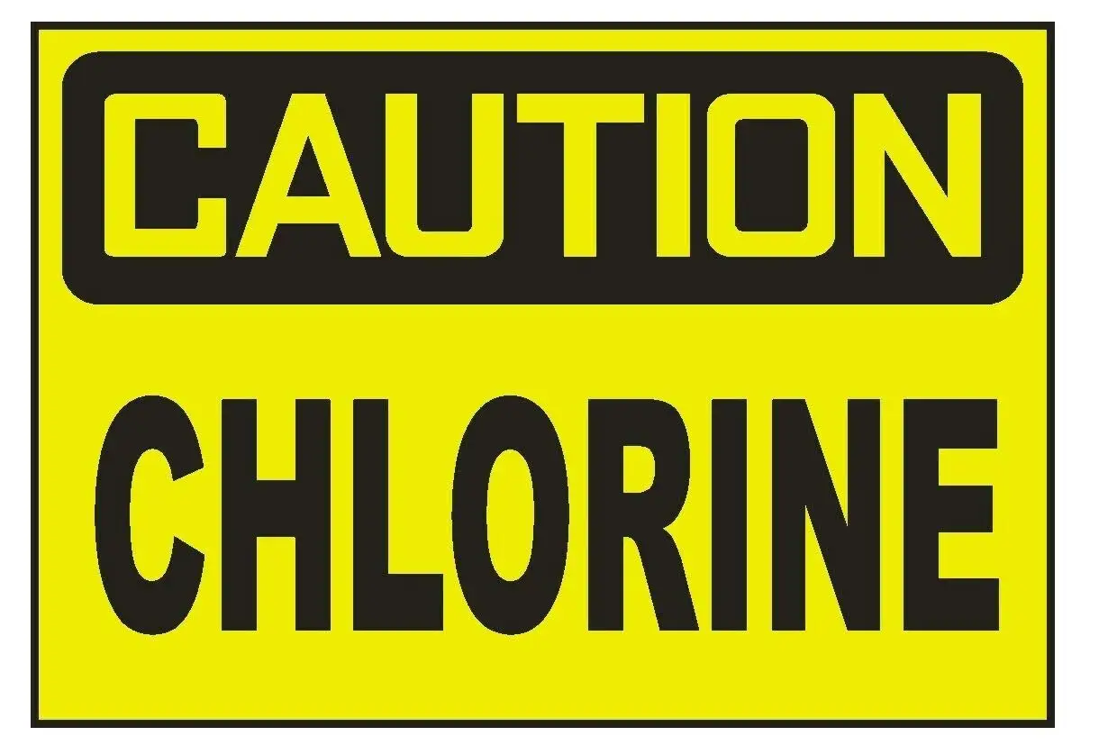 

Caution Chlorine Tin Safety Sign Metal Plaque 12x8 Inches