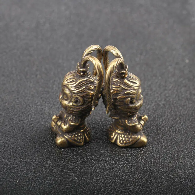 Китайская фотография латунная статуя обезьянки короля зодиака чай украшения для