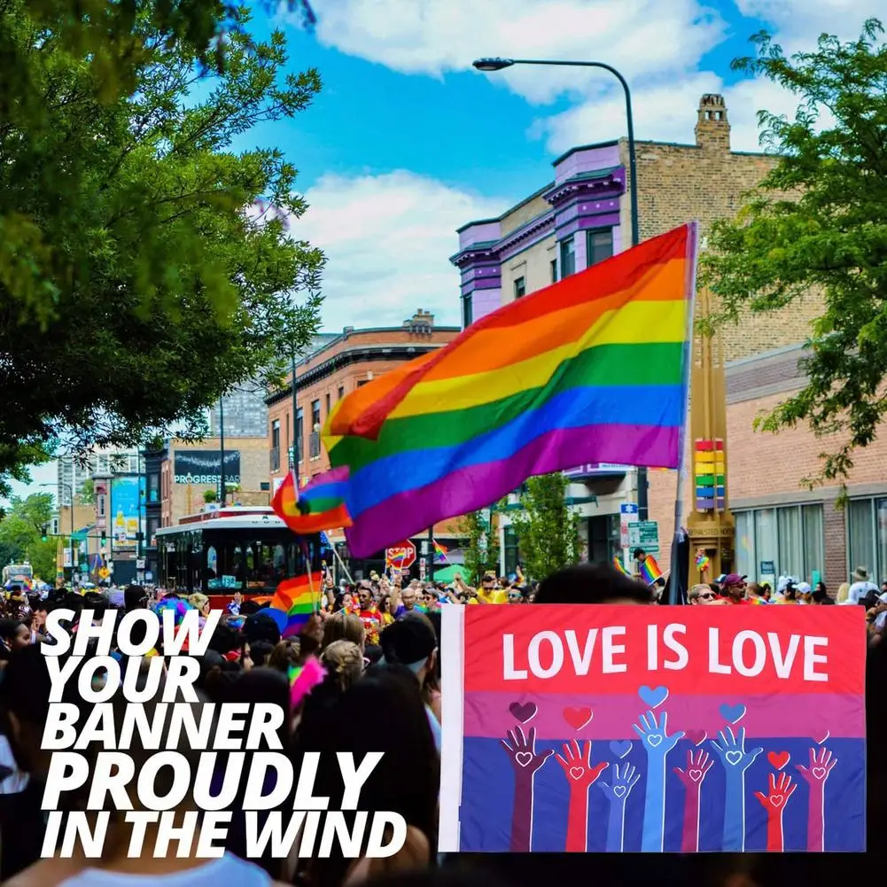 

LGBT Gay Pride Rainbow Flag 90x150cm Lesbian Pride Rainbow Flag For Gay Festival Party Garden Hanging Flag With 2 Brass Grommets