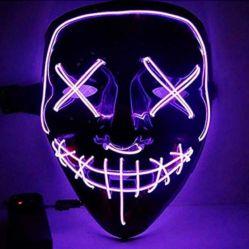 Howllaween светодиодный светящаяся маска для лица мужчин и женщин вечерние реквизит