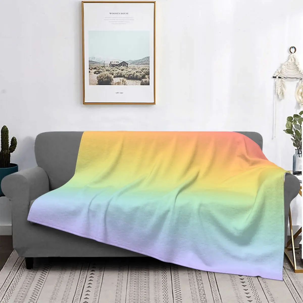 

Manta de rainbow iris Pastel, cubrecama, cama a quadros, toalla de playa, manta Kawaii, edredones y colcha