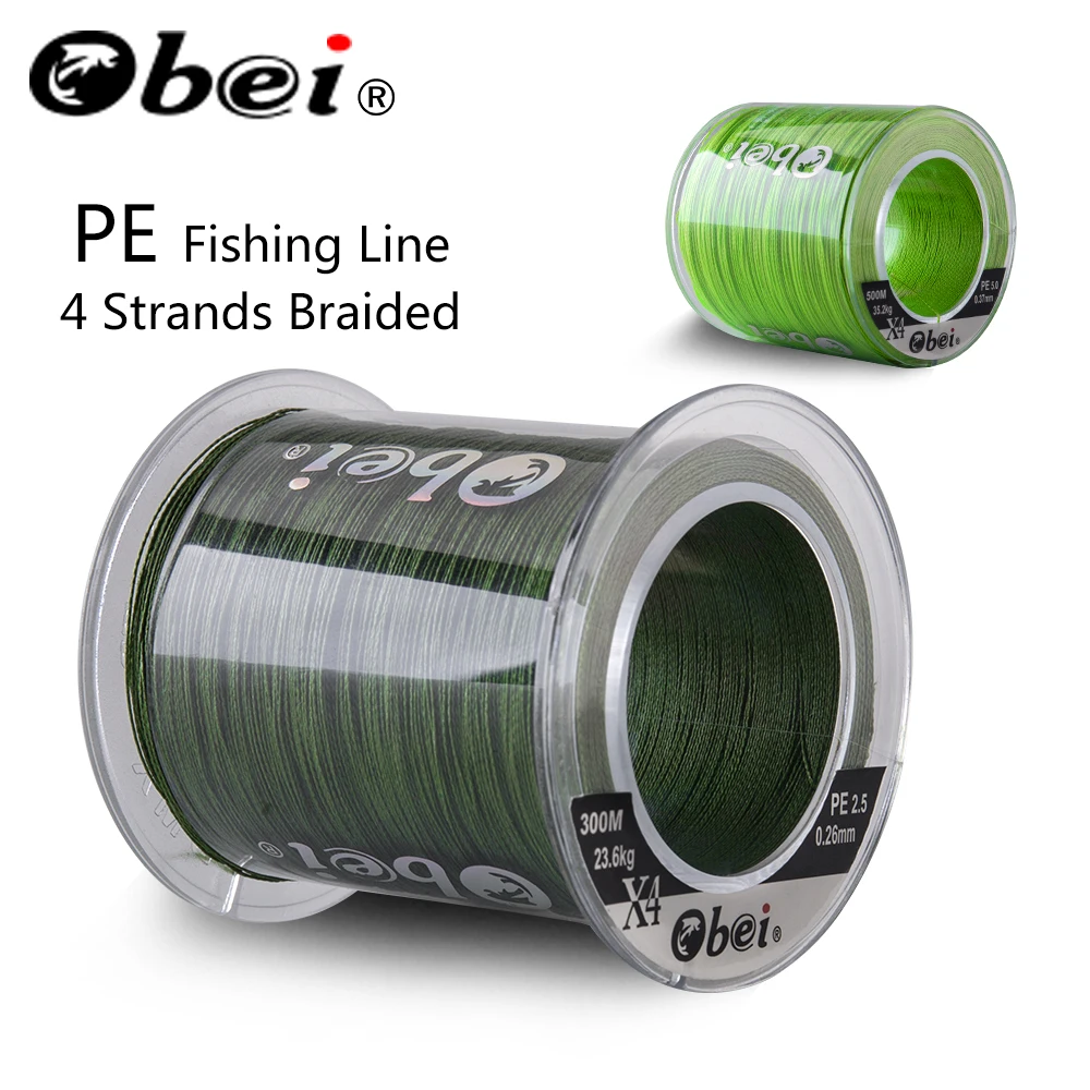 

Obei 300M 500M PE Fishing Line 4 Strands Braided Multifilament Fishing Line Smooth Sea Softwater Line 10-120lb