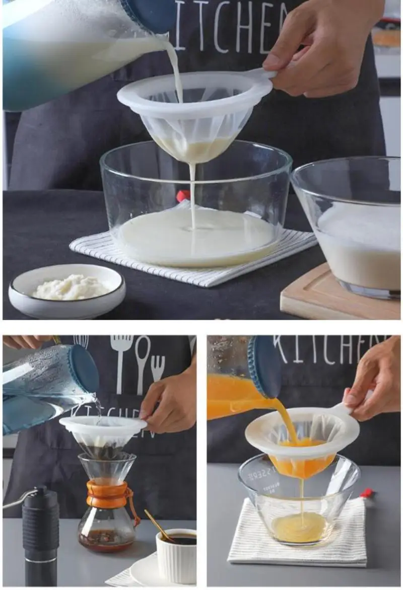 Кухонный сетчатый фильтр ультратонкое кухонное сито нейлоновая сетчатая ложка