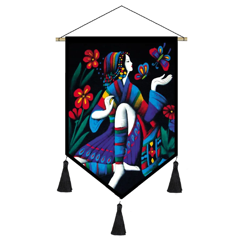 

Homestay decoration ethnic cloth tapestry hanging cloth tapestry Chinese decorative cloth painting