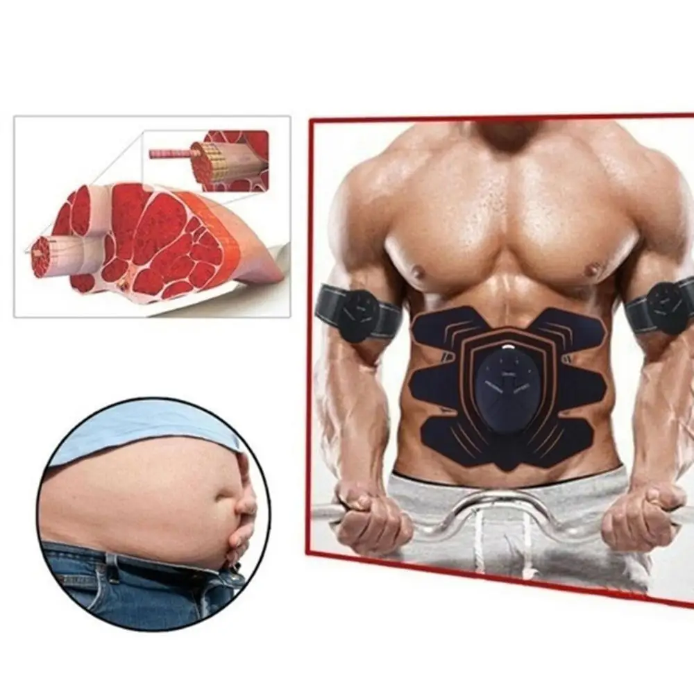 Умный тренажер для мышц брюшной полости EMS наклейка Массажер стимулятор с микро